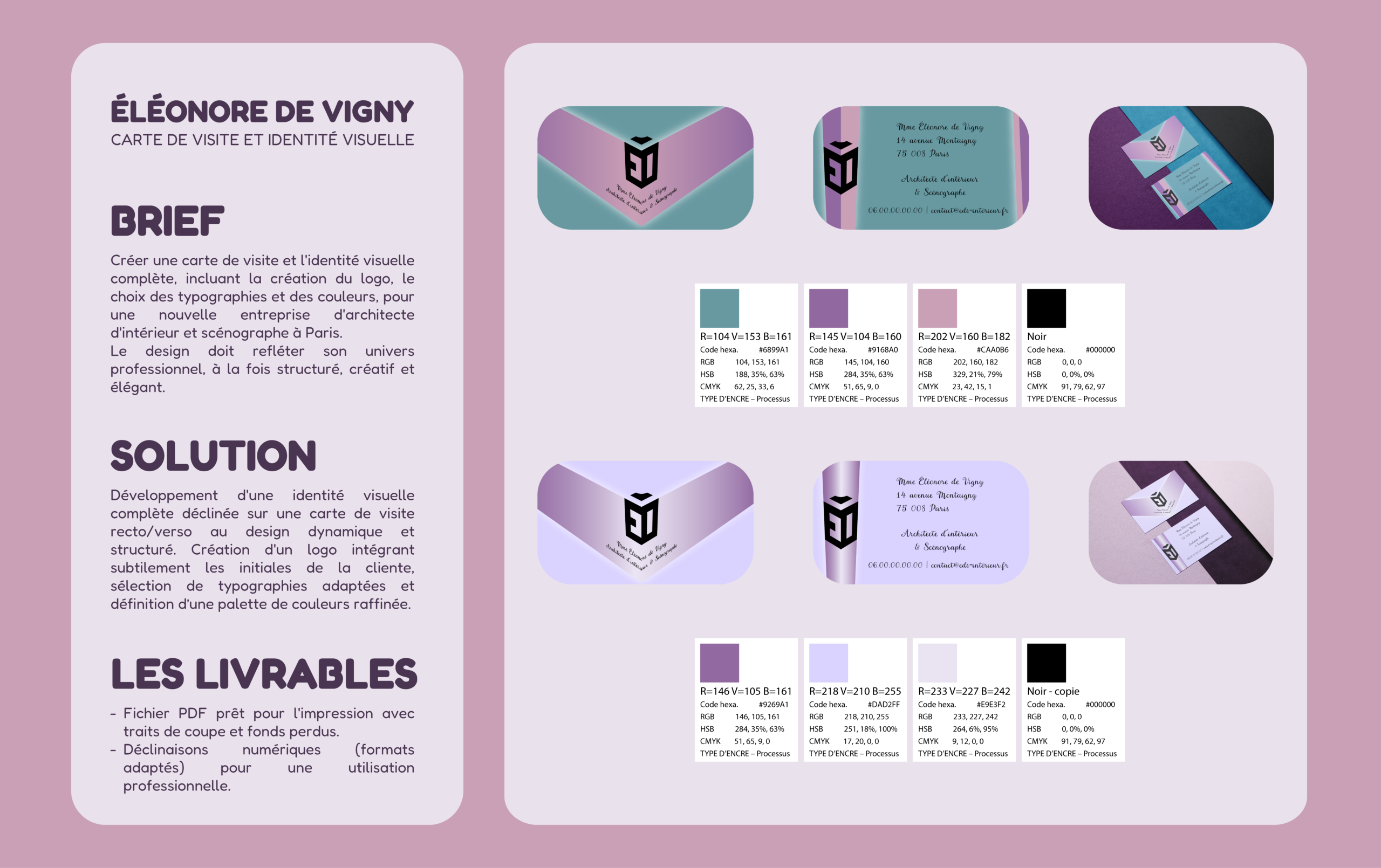 Eleonor de Vigny architecte d'intérieur et scénographe étude de cas FB Graphiste